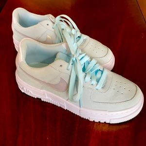 Nike Women’s Blue Suede Air Force 1’s
